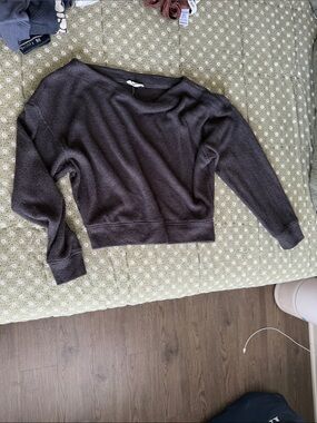 Women's Crewneck  Knit Pullover Sweater - Charcoal